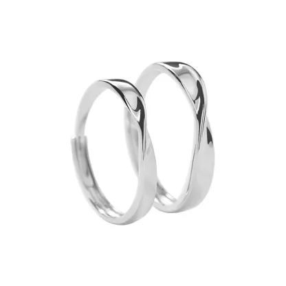 INS1169-MIKAMU Couple Rings 925 Sterling Silver Adjustable Open fashion Rings Engagement Pair Rings Rings for Men Rings for Women Wedding Promise Engagement Anniversary Ring
