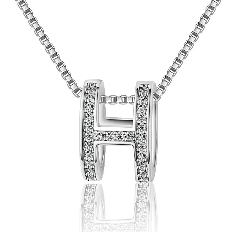 INS3039-Classic Letter Design 925 Sterling Silver Chain Necklace for Women Gift…