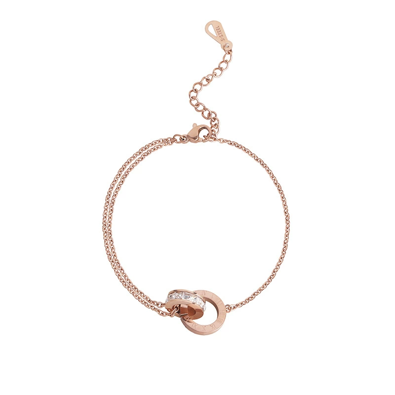 INS4054-Valentine's Day Jewelry Gift 316l Stainless Steel Titanium Bracelet Rose Gold Adjustable Bracelets Link for Women