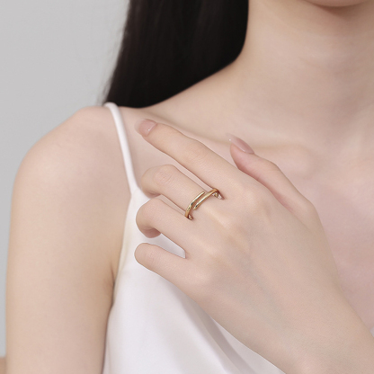 INS1028-MYNENEY Pointed Classical Simple Plain Promise Ring,Stainless Steel Thin Wedding Band Rings For Women