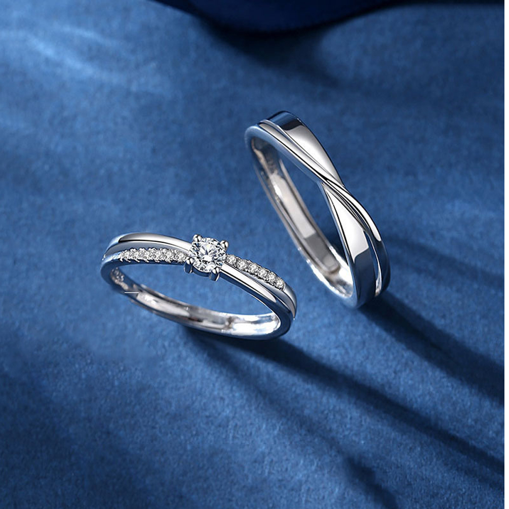 INS1040-Infinity Promise Ring for Her 925 Sterling Silver Birthstone Engagement Ring Wedding Eternity Anniversary Statement Ring for Women