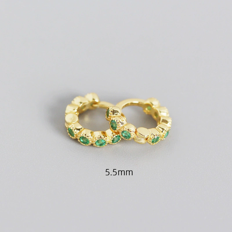 INS2407-925 Sterling Silver Hoop Earrings for Women, Small and Large Trendy Hoops Sparkly Hypoallergenic Huggie Earrings Fashion Cubic Zirconia Jewelry Gifts for Sensitive Ears-5.5mm