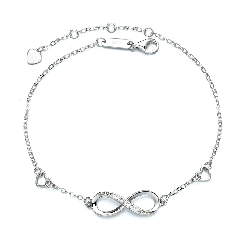 INS4024-POPLYKE 925 Sterling Silver Infinity/Cow/Wing/Cross/Heart Bracelet for Mom and Daughter Jewelry Birthday