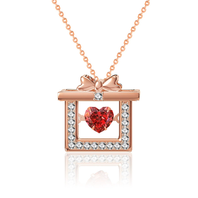 INS3026-Christmas 925 Sterling Silver Pendant Necklace Gold Plated for Women Holiday Gifts for Lover Mom Friends Teens Christmas New Year Valentine Jewelry