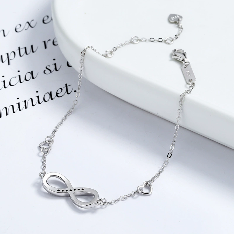 INS4024-POPLYKE 925 Sterling Silver Infinity/Cow/Wing/Cross/Heart Bracelet for Mom and Daughter Jewelry Birthday