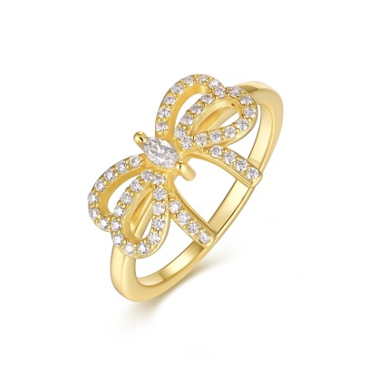 Z001-SR15448Y01-Soft Vine Gold Diamond Ring