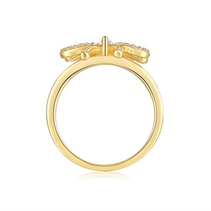 Z001-SR15448Y01-Soft Vine Gold Diamond Ring