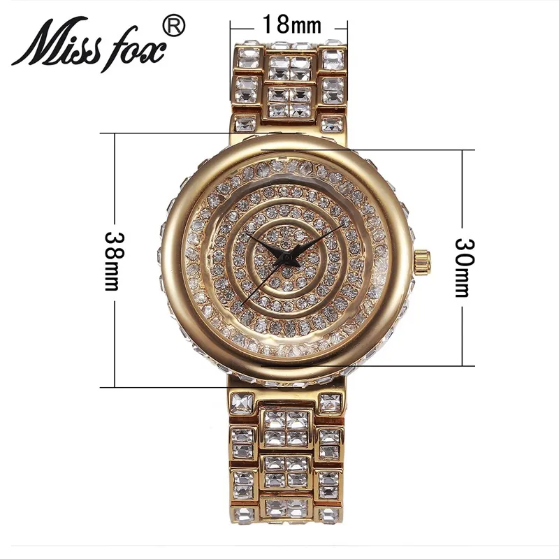 W-2010-Smalody Round Luxury Women Watch Crystal Rhinestone Diamond Watches Stainless Steel Wristwatch Iced Out Watch with Japan Quartz Movement for Women | Simulated Lab Diamonds-Women