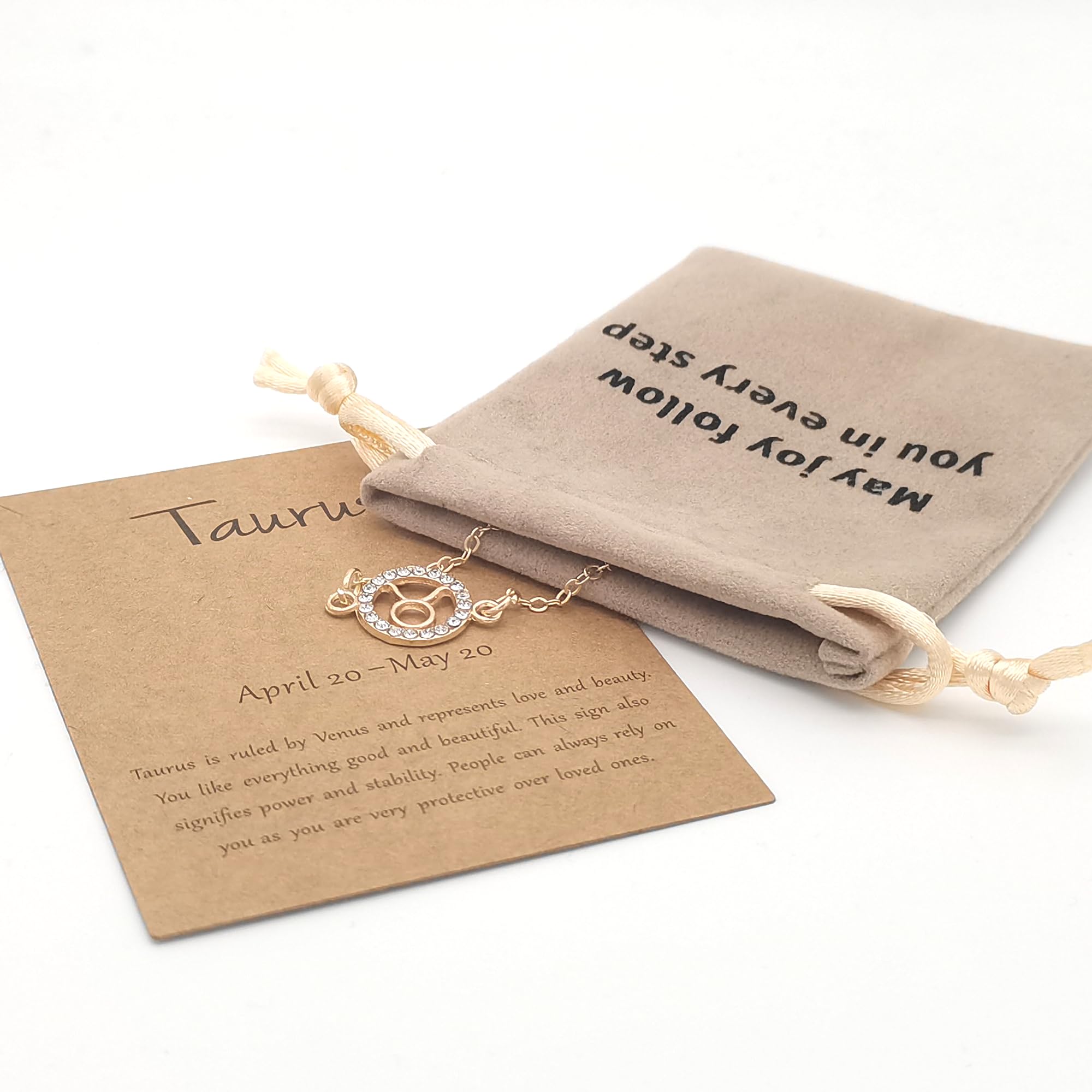 INS4015-Zodiac Charm Link Chain Bracelet for Women Men, Adjustable Zircon Bracelet Zodiac Sign Bracelet Birthday Gift