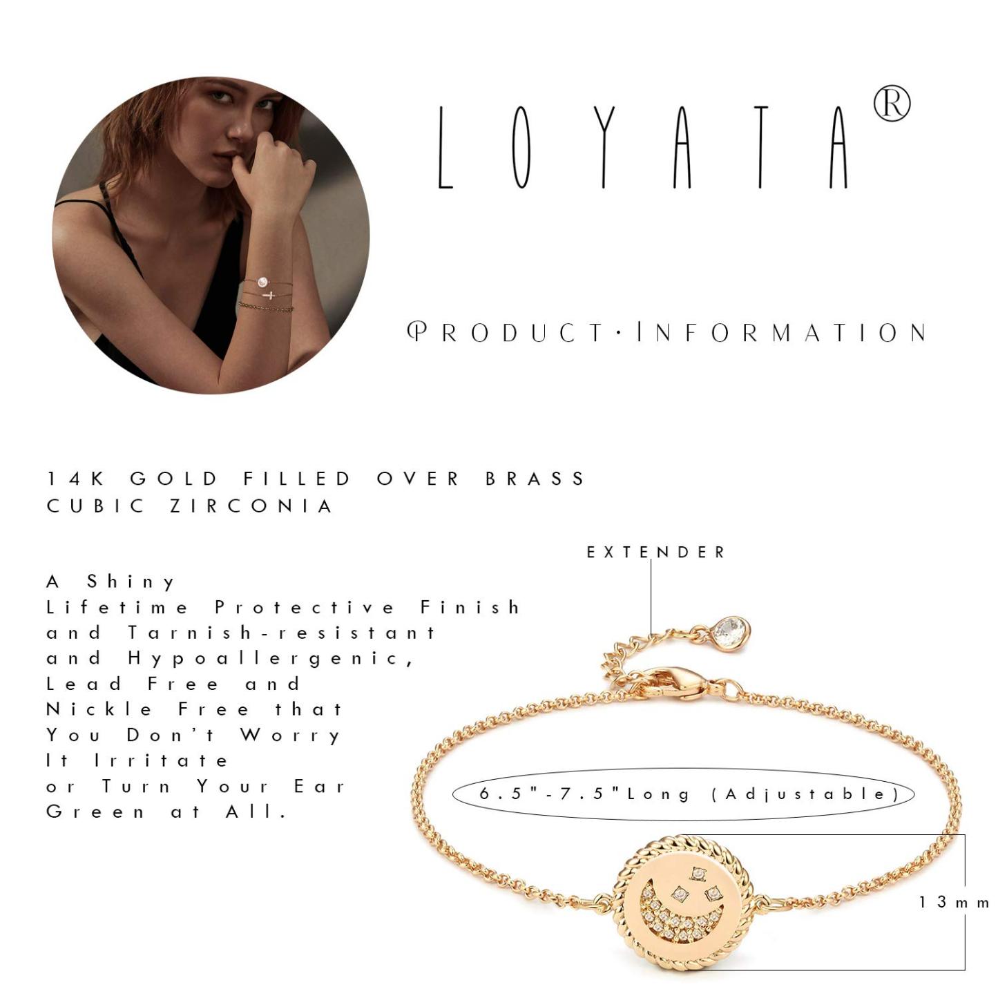 INS4060-LOYATA Gold Bracelet Gold 14K Gold Filled Dainty Chain Simple Jewelry Gift for Women