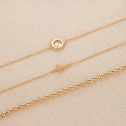 INS4060-LOYATA Gold Bracelet Gold 14K Gold Filled Dainty Chain Simple Jewelry Gift for Women
