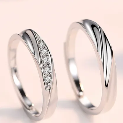 INS1023-[New] Sterling Silver 925, Couple Rings Set, Adjustable Matching Rings, I Love You Wedding Relationship Promise Rings