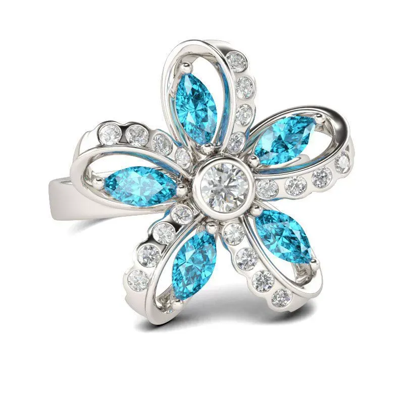 INS1269-Butterfly Rings Celtic Knot Twisted Rings 925 Sterling Silver Birthstone Statement Ring for Women Jewelry Gift