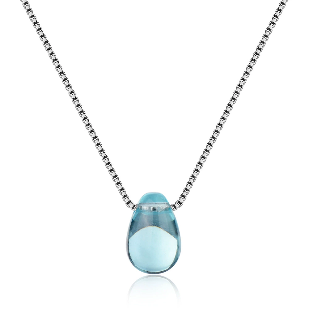 INS3284-Fashion Mermaid Necklace Beach Ocean Sea Necklace Mermaid Mermaid's Tears Sea Sand Waterdrop Pendant Necklace