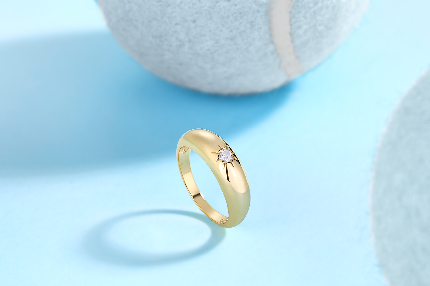 Z001-SR14694Y01-Diamond Wrapped Golden Thread Ring-Women's