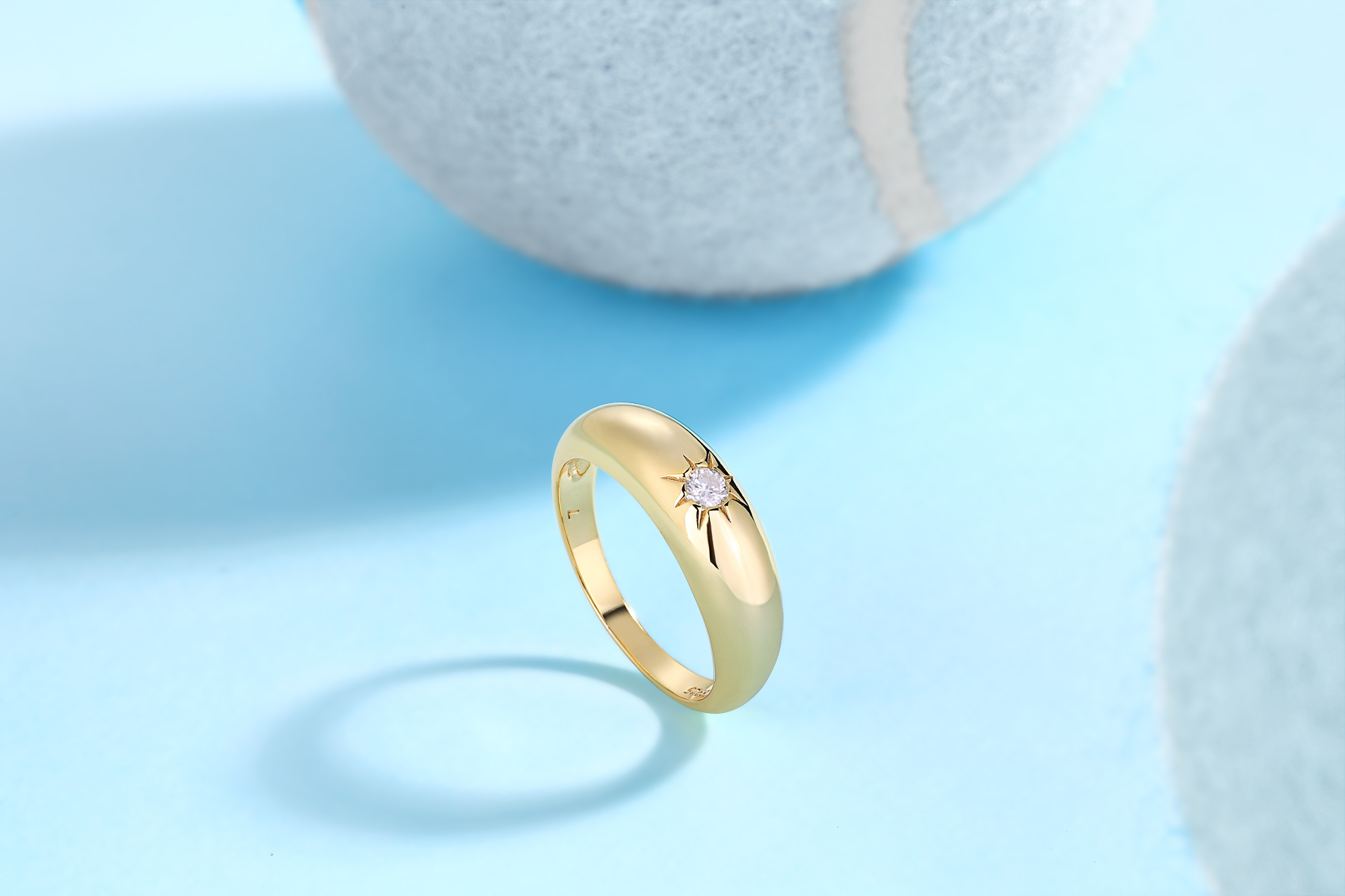 Z001-SR14694Y01-Diamond Wrapped Golden Thread Ring-Women's