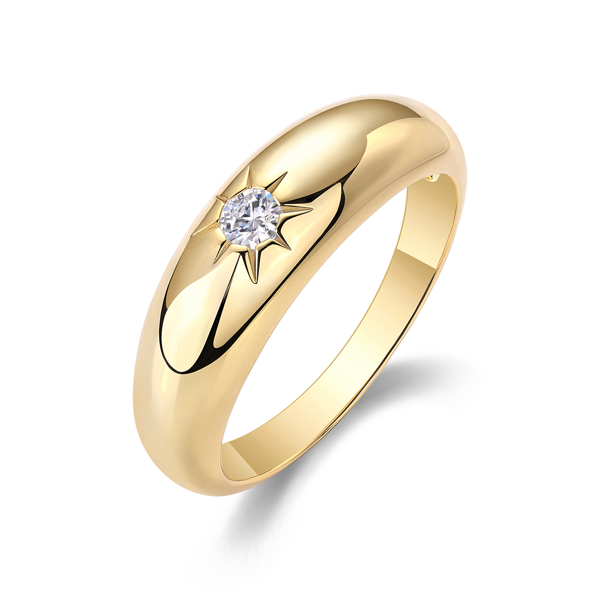 Z001-SR14694Y01-Diamond Wrapped Golden Thread Ring-Women's