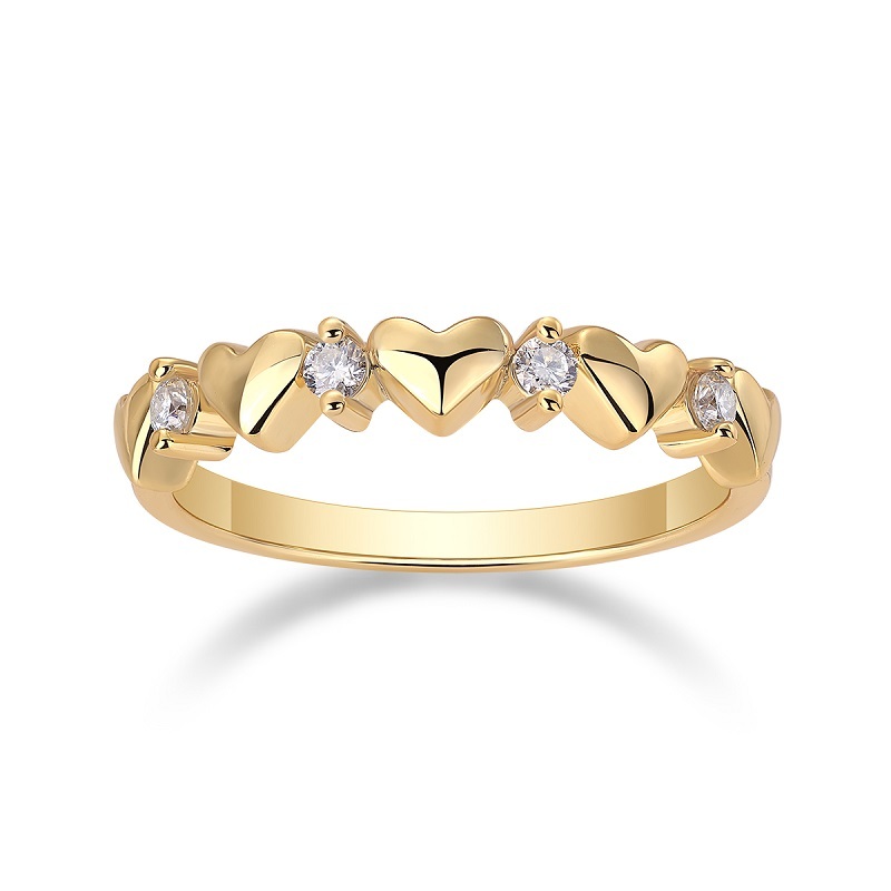 Z001-SR14904Y01-Twisted Spiral Diamond Shining Gold Ring-Women's