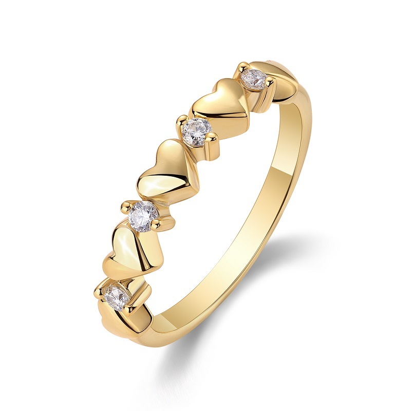 Z001-SR14904Y01-Twisted Spiral Diamond Shining Gold Ring-Women's