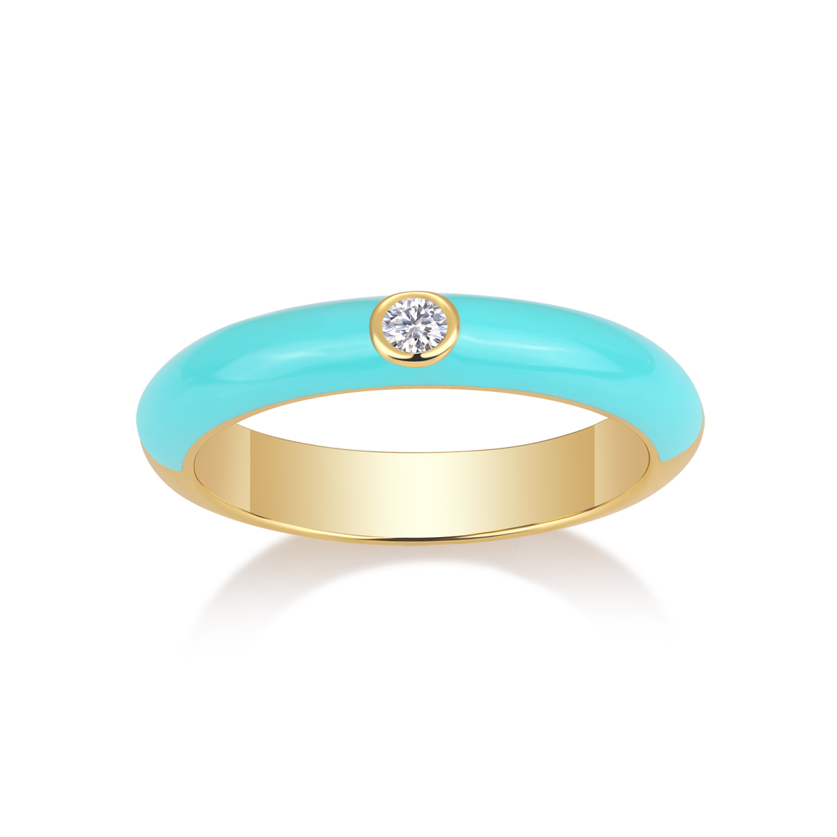 Z001-SR14880Y01-Gold Twisted Diamond Sparkle Ring-Women's