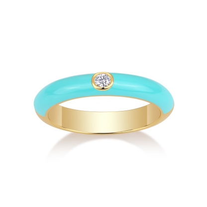 Z001-SR14880Y01-Gold Twisted Diamond Sparkle Ring-Women's