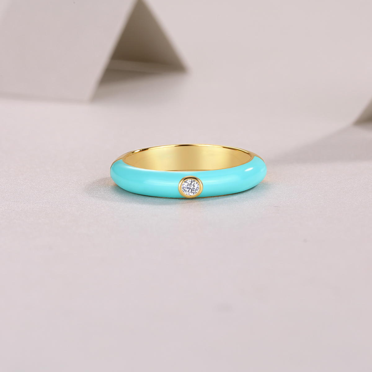 Z001-SR14880Y01-Gold Twisted Diamond Sparkle Ring-Women's