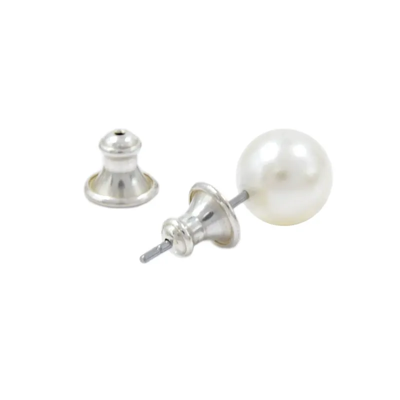 INS2049-YAMI 925 Sterling Silver Pearl Earrings with Screw Back, Freshwater Cultured Pearls White Gold Plated Cubic Zirconia Stud Earrings for Women MenMaterials: The cute pearl stud earrings are made S925 sterling silver plated with 18K white gold and Fr