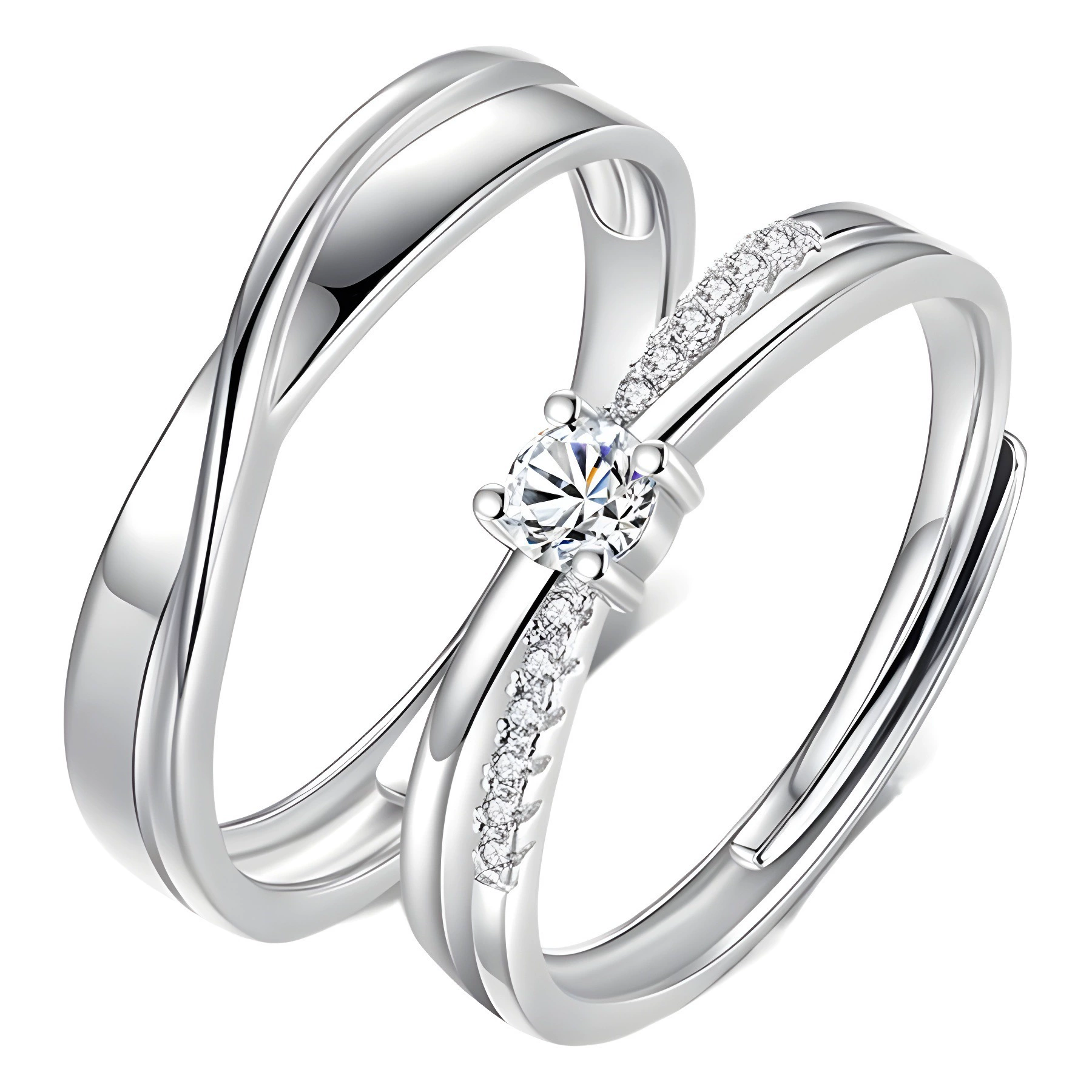 INS1040-Infinity Promise Ring for Her 925 Sterling Silver Birthstone Engagement Ring Wedding Eternity Anniversary Statement Ring for Women