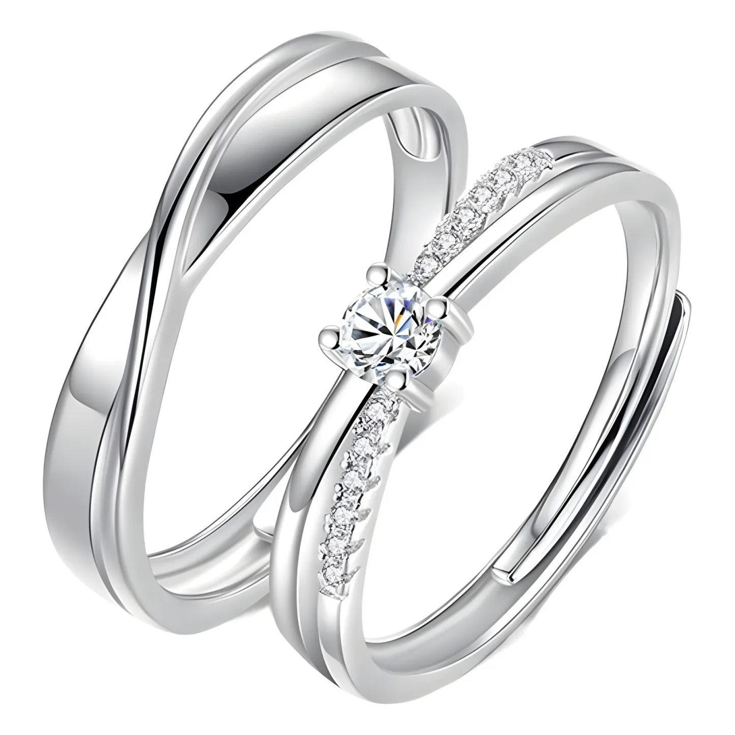 INS1040-Infinity Promise Ring for Her 925 Sterling Silver Birthstone Engagement Ring Wedding Eternity Anniversary Statement Ring for Women