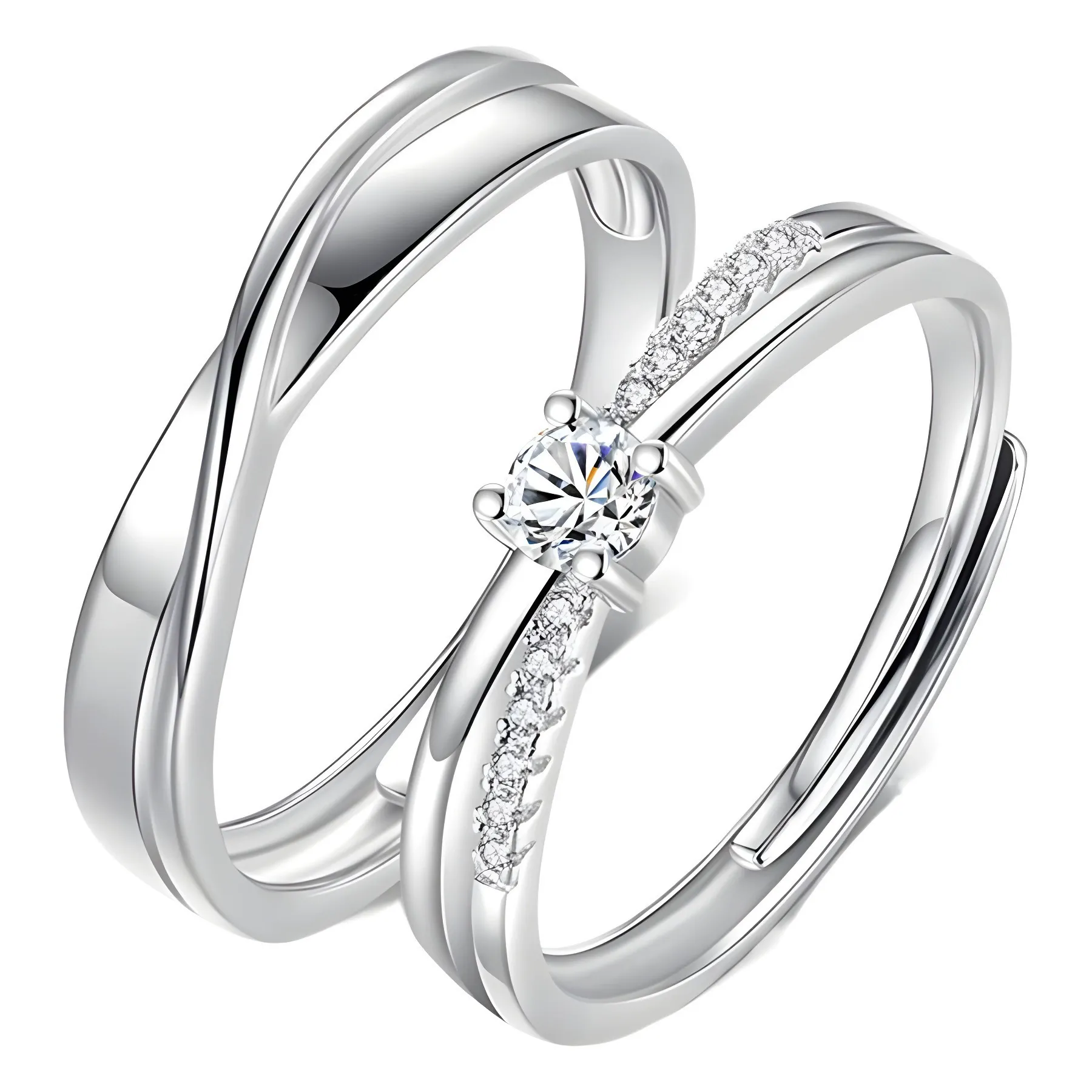 INS1040-Infinity Promise Ring for Her 925 Sterling Silver Birthstone Engagement Ring Wedding Eternity Anniversary Statement Ring for Women