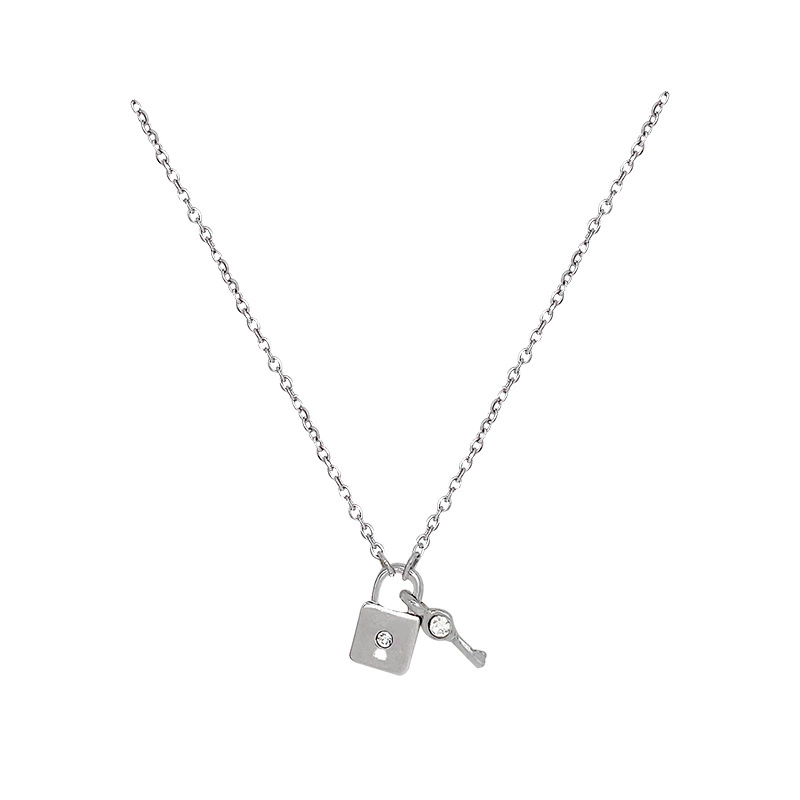 INS3249-18K White Gold Over 925 Sterling Silver Pendant Necklace