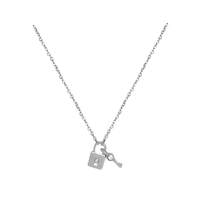INS3249-18K White Gold Over 925 Sterling Silver Pendant Necklace