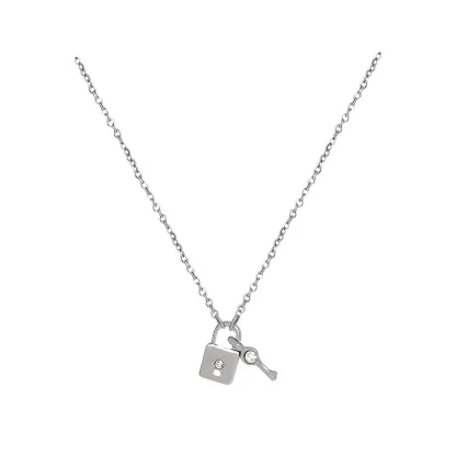 INS3249-18K White Gold Over 925 Sterling Silver Pendant Necklace