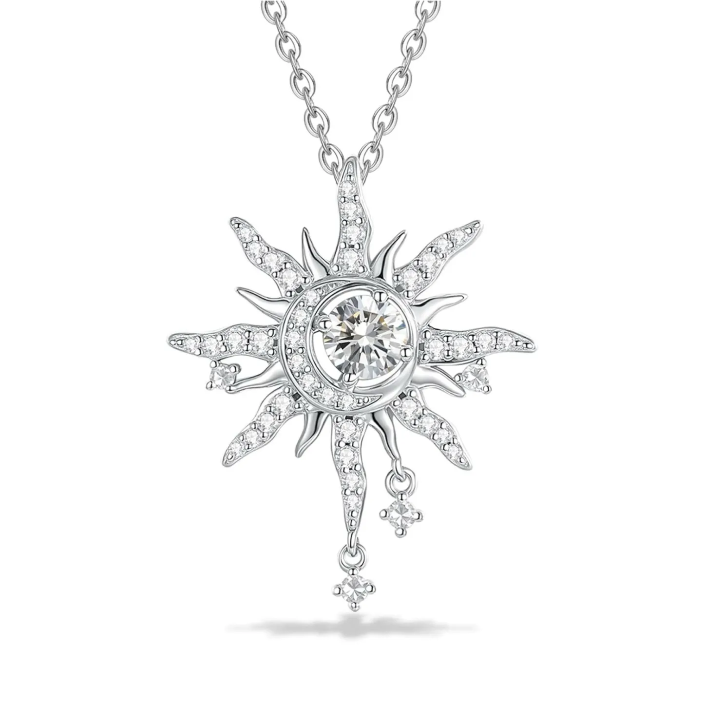 INS3175-FANCIME Soluna Nexus Necklace for Women Sterling Silver Moon Jewelry Sun Pendant Fine Jewelry Gemstone Birthday Mothers Day Gifts for Wife