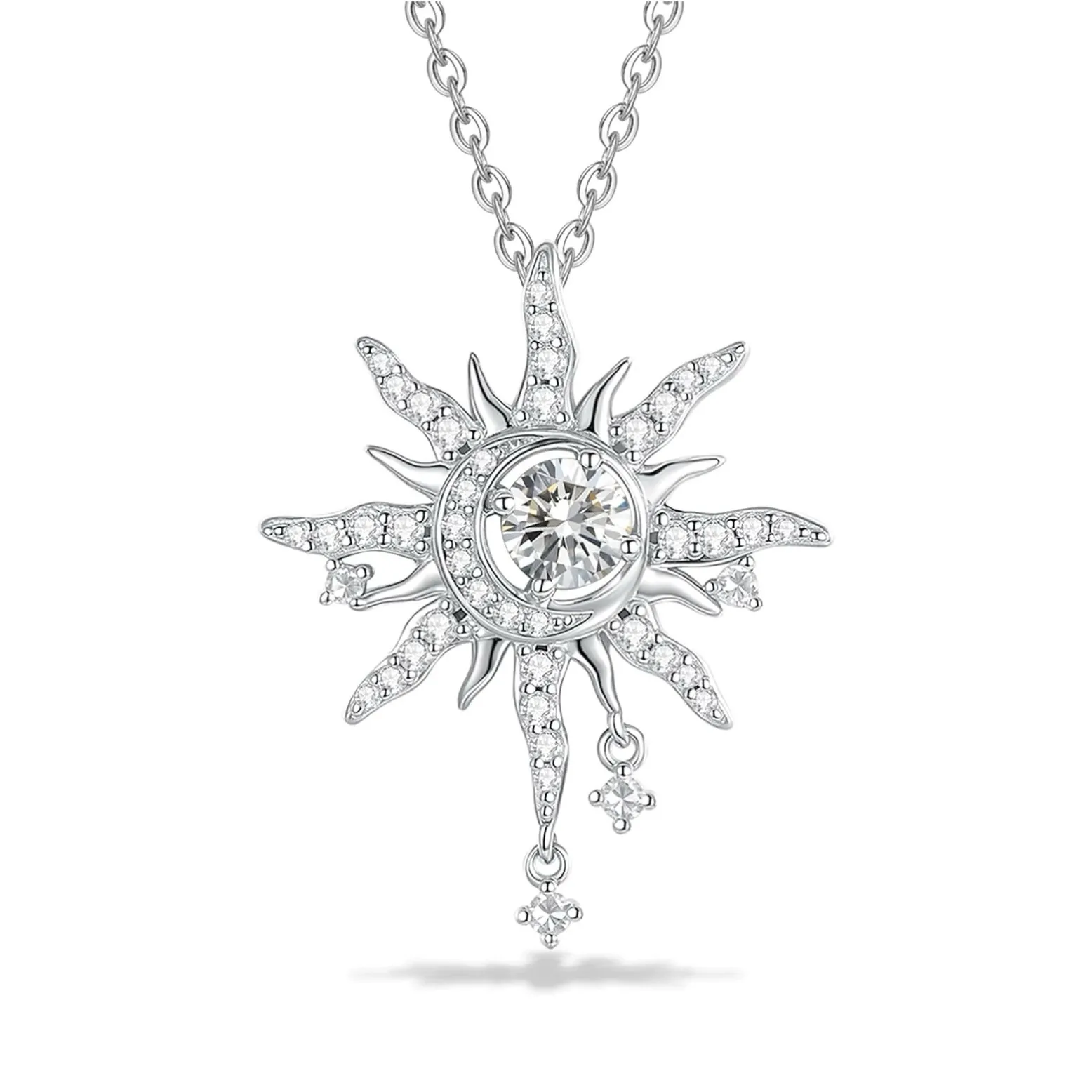 INS3175-FANCIME Soluna Nexus Necklace for Women Sterling Silver Moon Jewelry Sun Pendant Fine Jewelry Gemstone Birthday Mothers Day Gifts for Wife