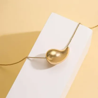 INS3025-Tear Drop Necklace for Women Gold Stainless Steel Hollow Teardrop Pendant Necklace Dupes Drop Dainty 14k Gold Plated Water Hypoallergenic Pendant Necklace,Gifts For Mothers,Girlfriends,And Friends