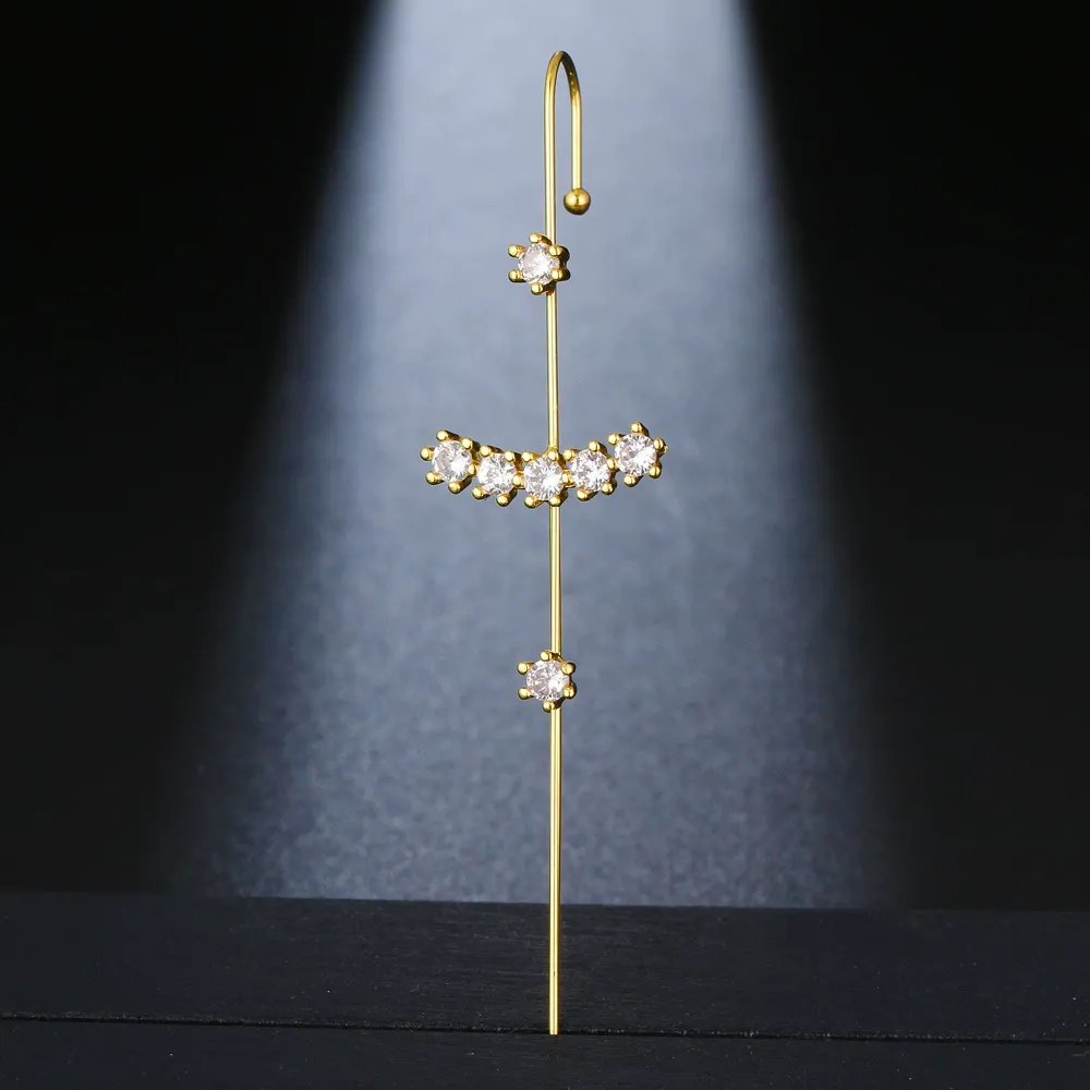 INS2236-Ear Cuff Crawler Earrings for Women Helix Hook Earrings Wrap Snowflake Rhinestone Lightning Bolt Piercing Jewelry Trendy