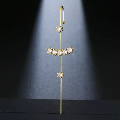 INS2236-Ear Cuff Crawler Earrings for Women Helix Hook Earrings Wrap Snowflake Rhinestone Lightning Bolt Piercing Jewelry Trendy