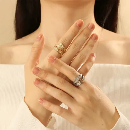 INS1206-18K Gold Plated Rings for Women and Teen Girls Non Tarnish Cubic Zirconia Fidget Ring Butterfly/Snake/Mesh/Cross/Crown Knuckle Ring Open Adjustable Statement Stacking Chunky Rings