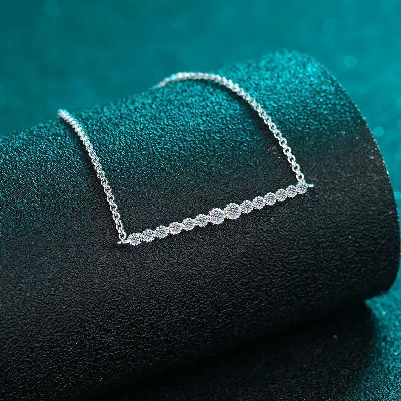 INS4083-Sterling Silver Jewelry - Rhodium Plated with 925 Stamp - Studded Adjustable Bar Bracelet with Cubic Zirconia Stone - Beautifully Handcrafted for Women - 6.5" Long