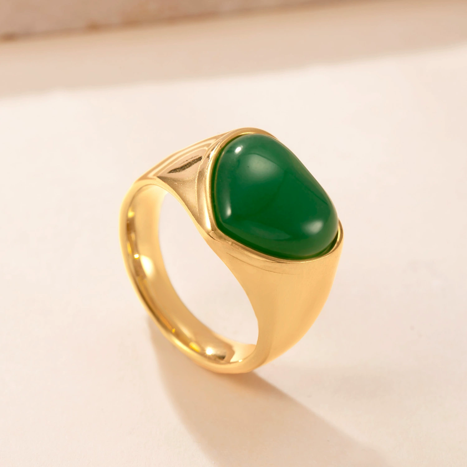 INS1084-MYNENEY Stainless Steel Heart Signet Rings Wedding Bands Engagement Ring For Women Promise Rings For Her Him Size 6-12