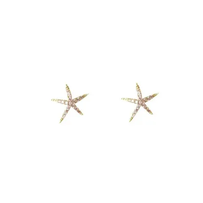 INS2307-S925 Sterling Silver Starfish & Shell & Pearl & Turtle Stud Earrings for Women Hypoallergenic Beach Jewelry, Summer Cartilage Earrings