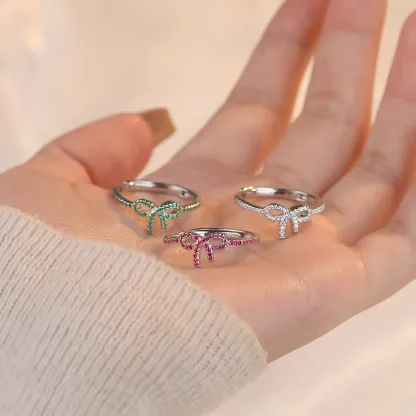INS1173-Harry and Henry Bow Ring for Women Gold Bow Knot Dainty Stackable Fashion Jewelry Christmas Gifts