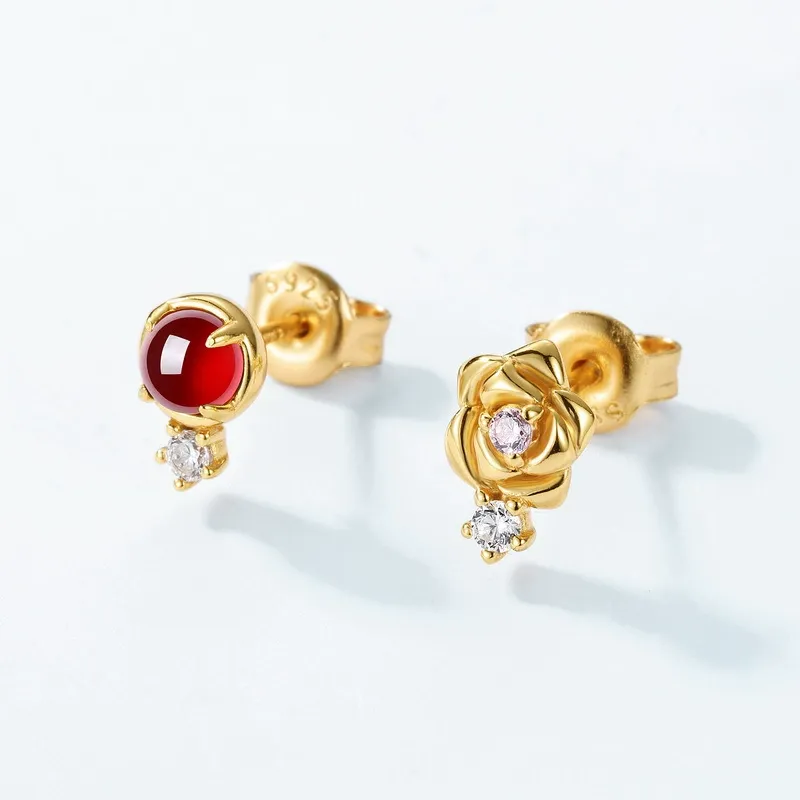 INS2343-Silvershake 3MM Ultra Petite Bezel Set Cabochon Stone White Gold Plated or Yellow Gold Plated 925 Sterling Silver Second or Third Hole Minimalist Stud Earrings Jewelry for Girls Teen Women