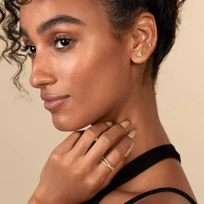 INS2057-Moissanite Stud Earrings 14K Solid Yellow Gold Heart Earring Jewelry Gifts for Women(1.50 Carat, Heart 8MM)