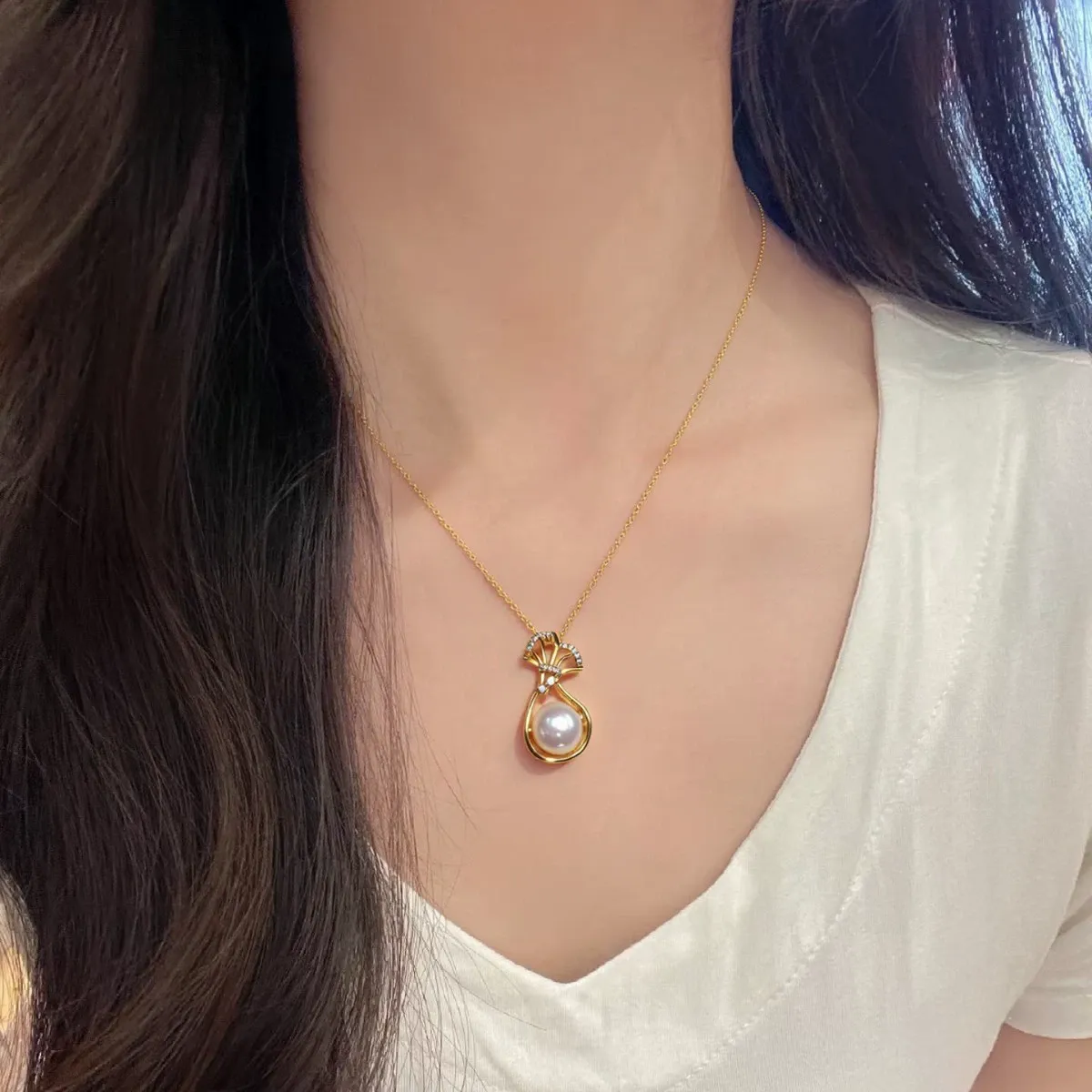 INS3047-Gifts for Women, Soulmate, Wife, Future Wife, Girlfriend, Birthday Valentine’s Day Gift Ideas, Wedding Gifts for Her, Unique Jewelry Presents Real Freshwater Pearl Necklace