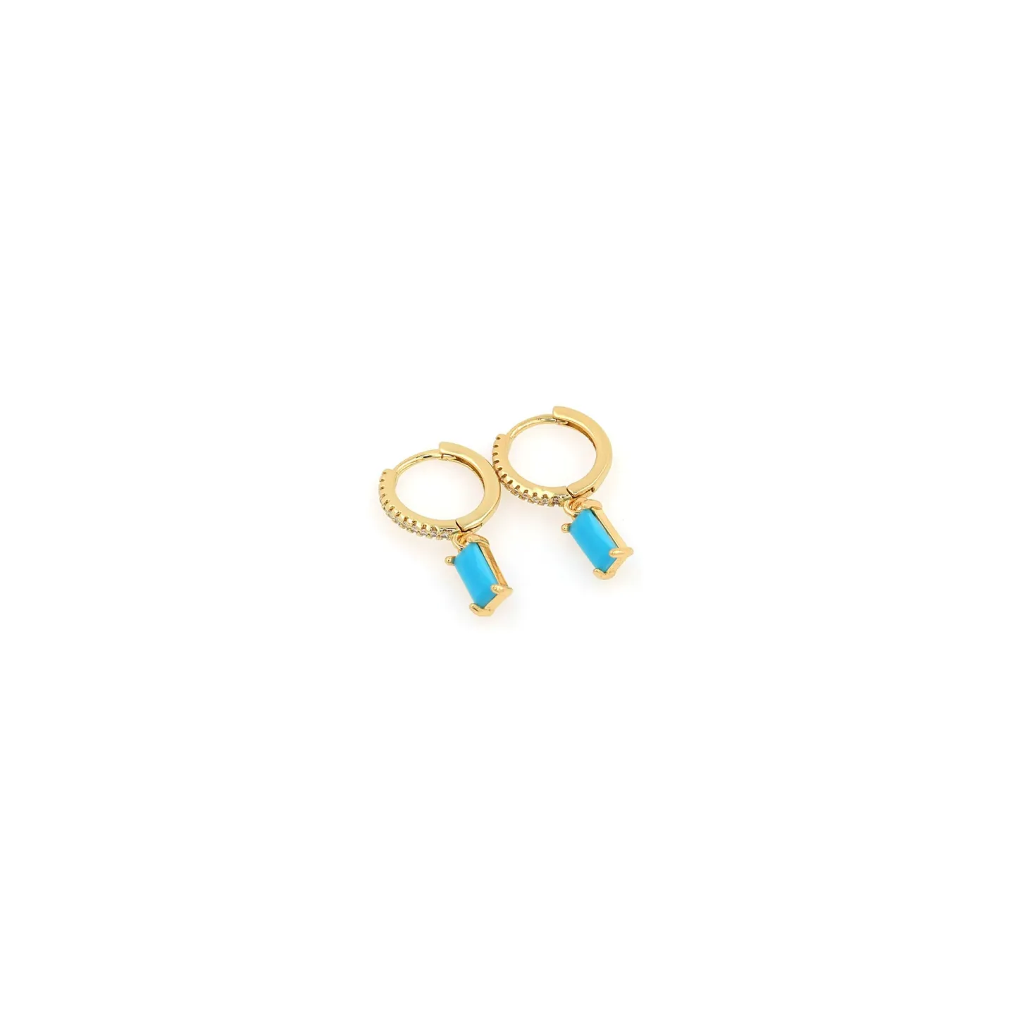 INS2066-Kyerlyn 14K Gold Plated Birthstone Hoop Earrings for Women, Teardrop Birthstone Dangle Earrings Dainty Hoop Huggie Earrings Personalized Charm Minimalist Jewelry Birthday Gifts