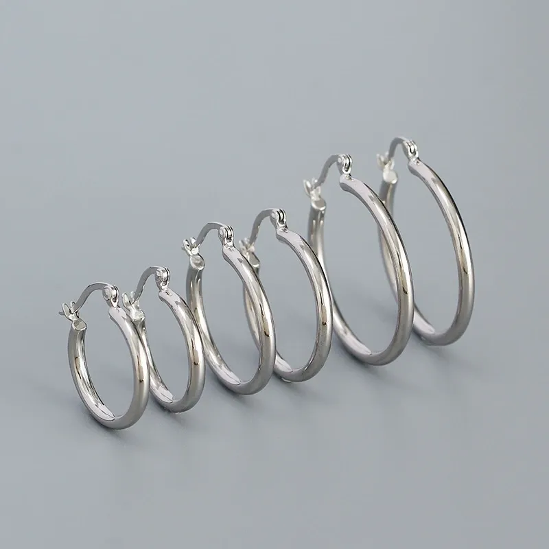 INS2320-10K Yellow Gold Classic Shiny Polished Hoop Earrings, Plain Round Gold Hoops, Gold Earrings for Women and Men, 10K Real Gold