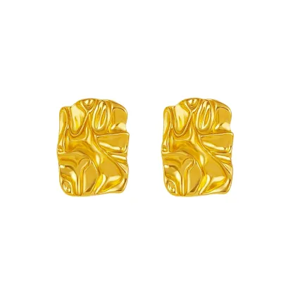 INS2082-Chunky Gold Rectangle Stud Earrings for Women, 18K Gold Plated Stainless Steel Thick Stud Earrings, Minimalist Geometric Earrings for Women Jewelry Gift