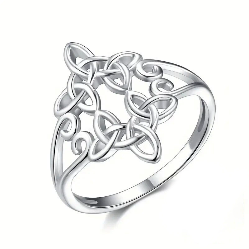 INS1180-Celtic Knot Stackable Rings for Women Triquetra Witch Knot Amulet Rings High Polish Eternity Band Couple Jewelry Gifts
